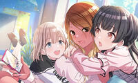 Asahi Serizawa, Mei Izumi, and Mayuzumi Fuyuko's @stories card